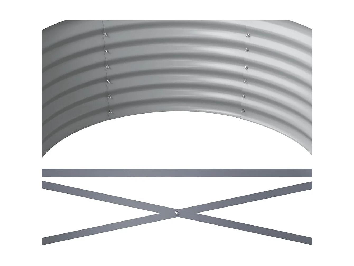 Jardinera arriate acero recubrimiento polvo gris 512x80x36 cm ES837620