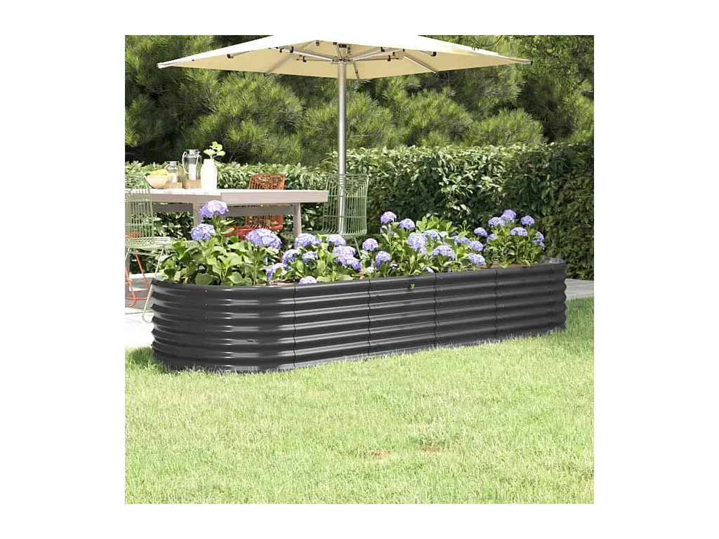 Lit surélevé de jardin Acier enduit de poudre Anthracite FR93371