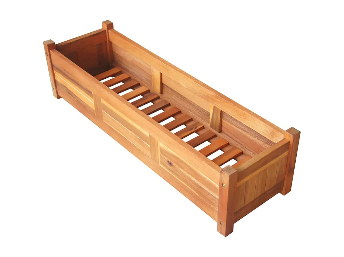 Arriates elevados de jardín 2 pzas madera acacia 100x30x25 cm ES136739