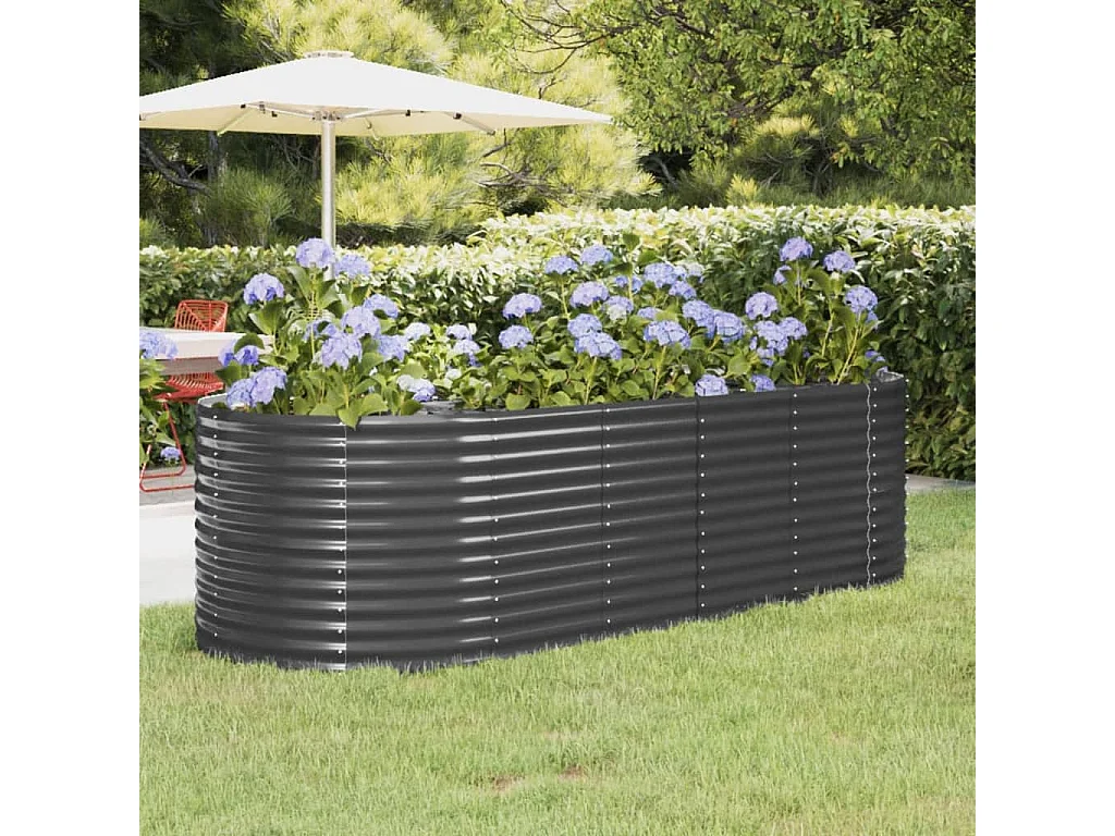 Lit surélevé de jardin Acier enduit de poudre Anthracite FR31036