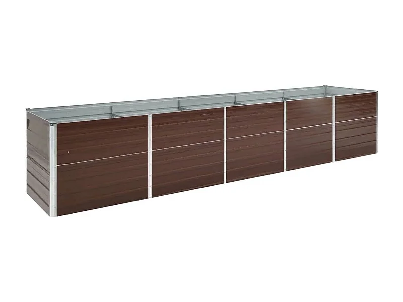 Lit surélevé de jardin Acier galvanisé 400x80x45 cm Marron FR80111