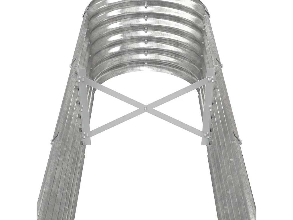 Plantenbak 260x40x36 cm gepoedercoat staal zilverkleurig BE267535