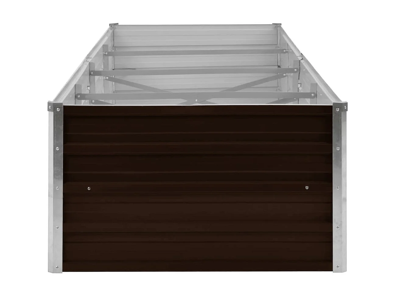 Canteiro elevado de jardim aço galvanizado 320x80x45cm castanho PT165575