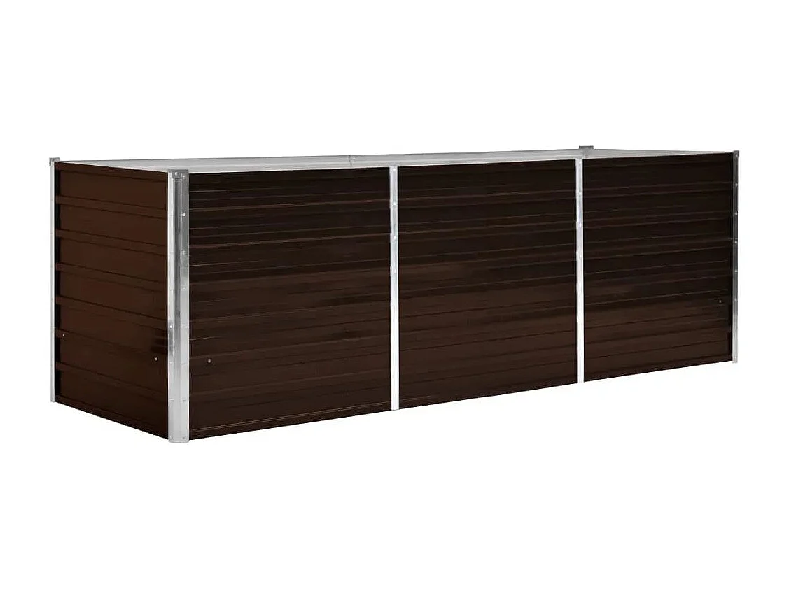 Arriate de acero galvanizado marrón 240x80x77 cm ES471457