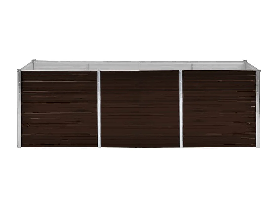 Arriate de acero galvanizado marrón 240x80x77 cm ES471457