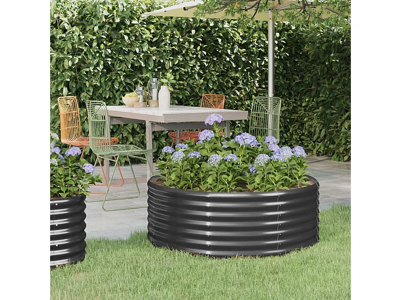 Lit surélevé de jardin Acier enduit de poudre Anthracite FR10371
