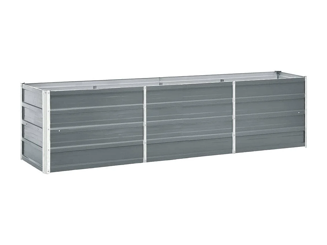 Arriate de jardín de acero galvanizado gris 240x40x45 cm ES816738