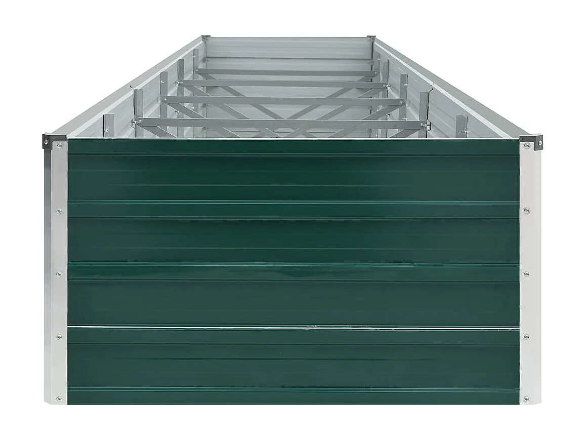 Arriate de jardín de acero galvanizado verde 480x80x45 cm ES656307