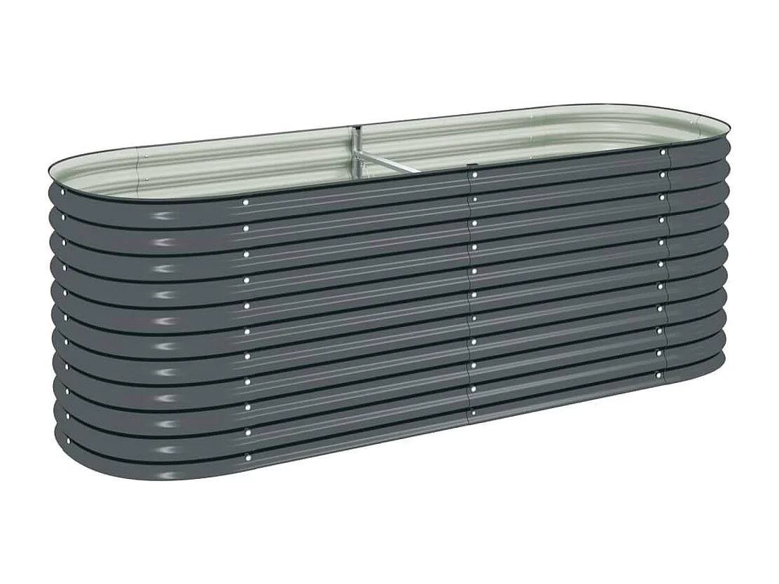 Arriate de acero galvanizado gris 240x80x81 cm ES589688