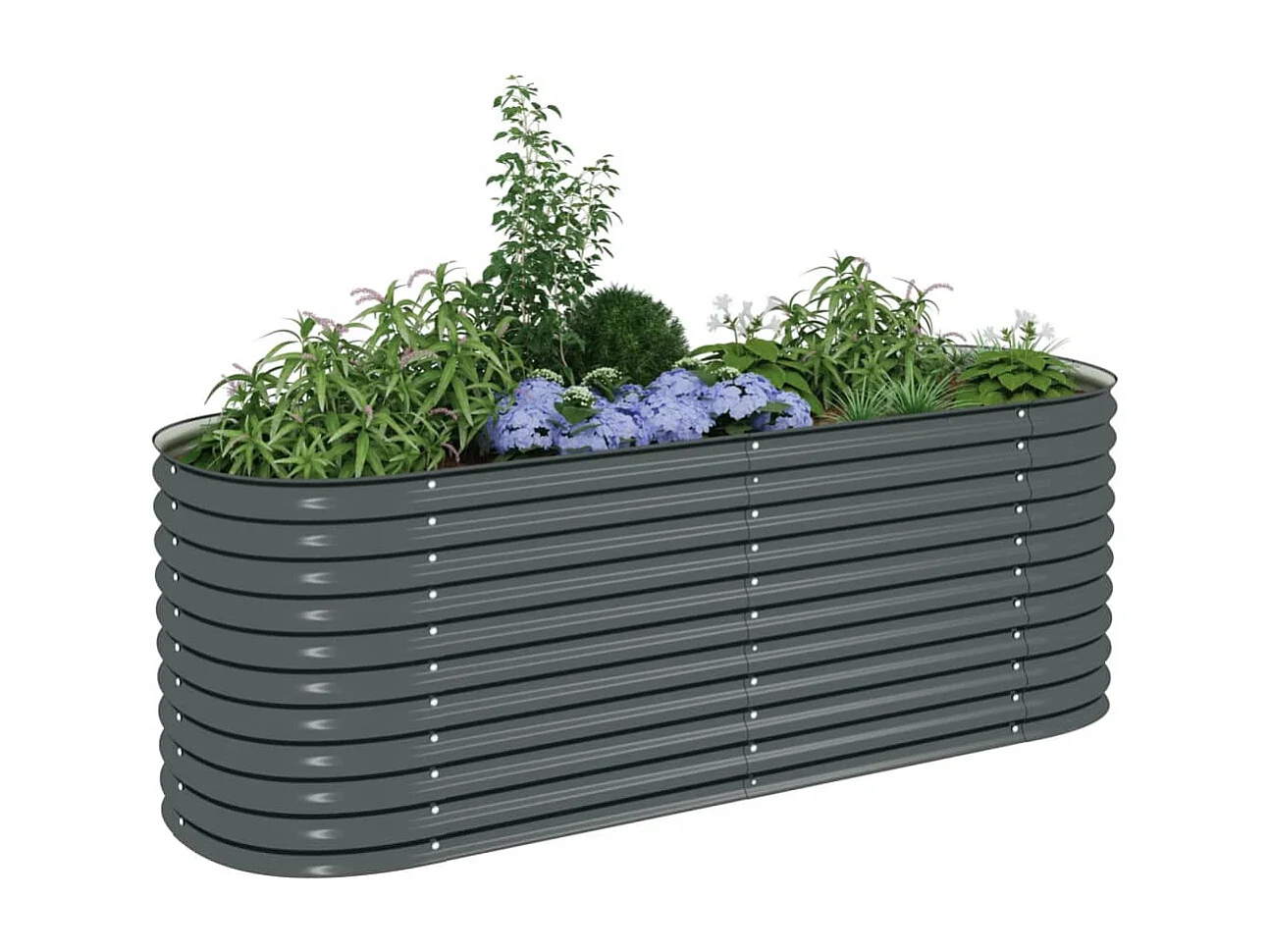 Arriate de acero galvanizado gris 240x80x81 cm ES589688