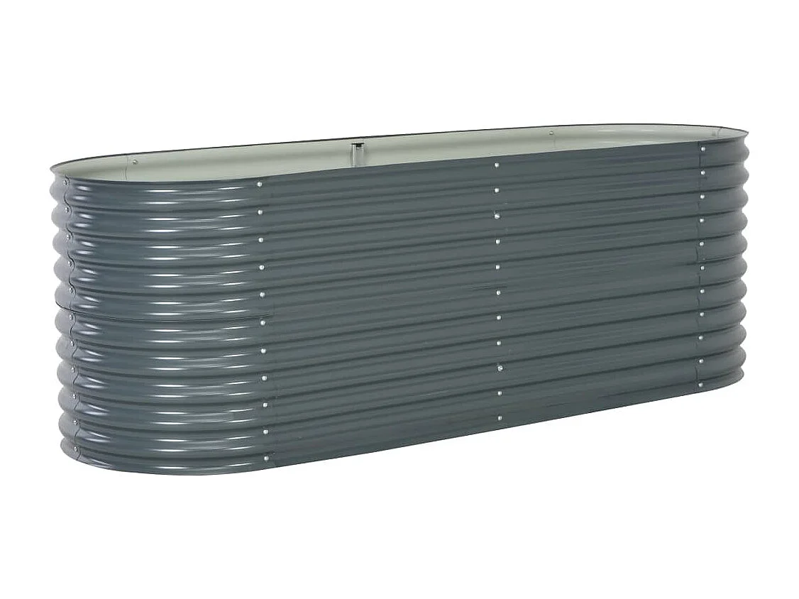 Arriate de acero galvanizado gris 240x80x81 cm ES589688