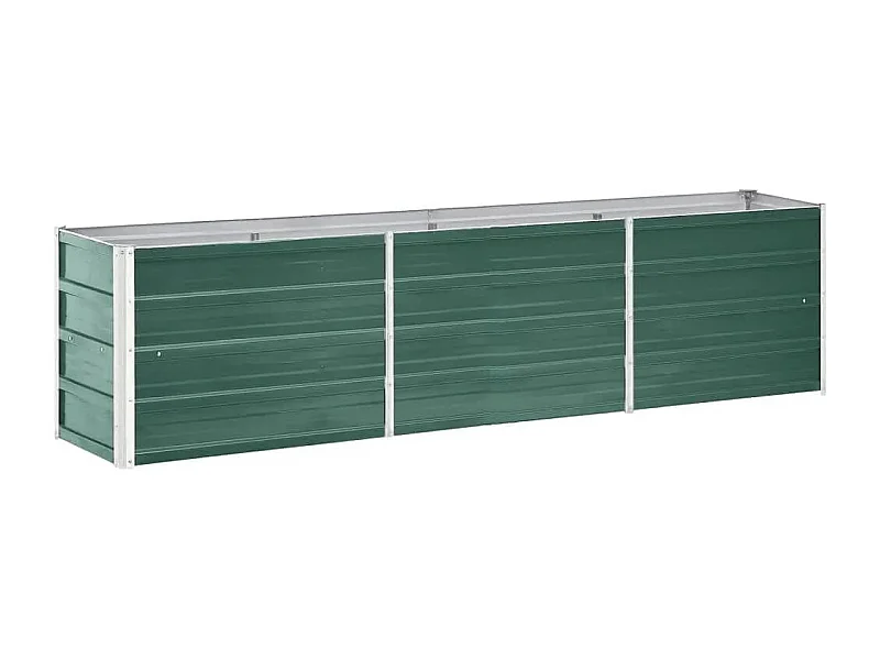 Arriate de jardín de acero galvanizado verde 240x40x45 cm ES894128