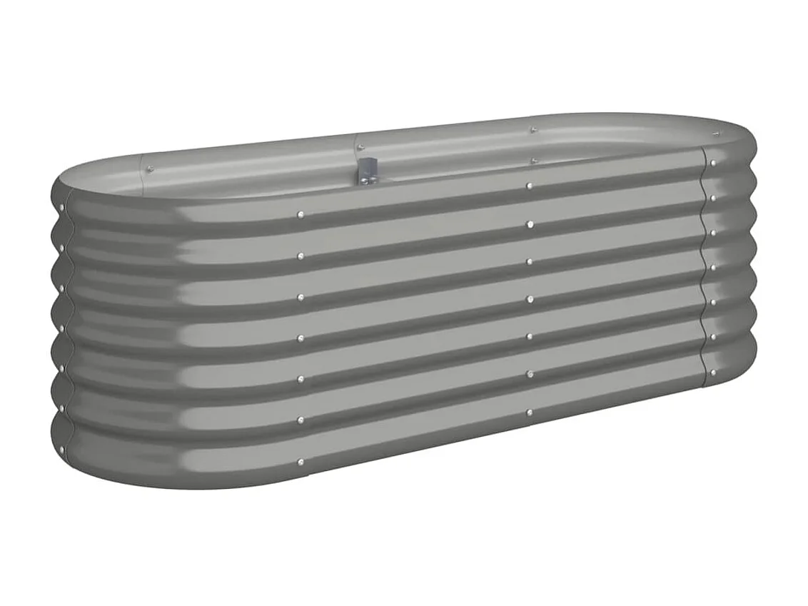 Jardinera arriate acero recubrimiento polvo gris 114x40x36 cm ES381139