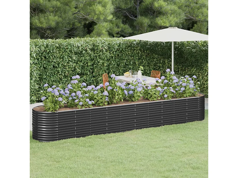 Lit surélevé de jardin Acier enduit de poudre Anthracite FR15100