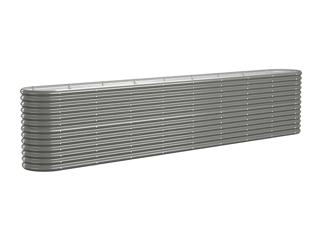 Jardinera arriate acero recubrimiento polvo gris 332x40x68 cm ES694468