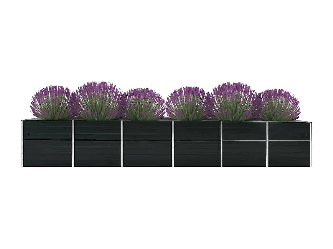 Lit surélevé de jardin Acier galvanisé 480x80x77 cm Anthracite FR37085