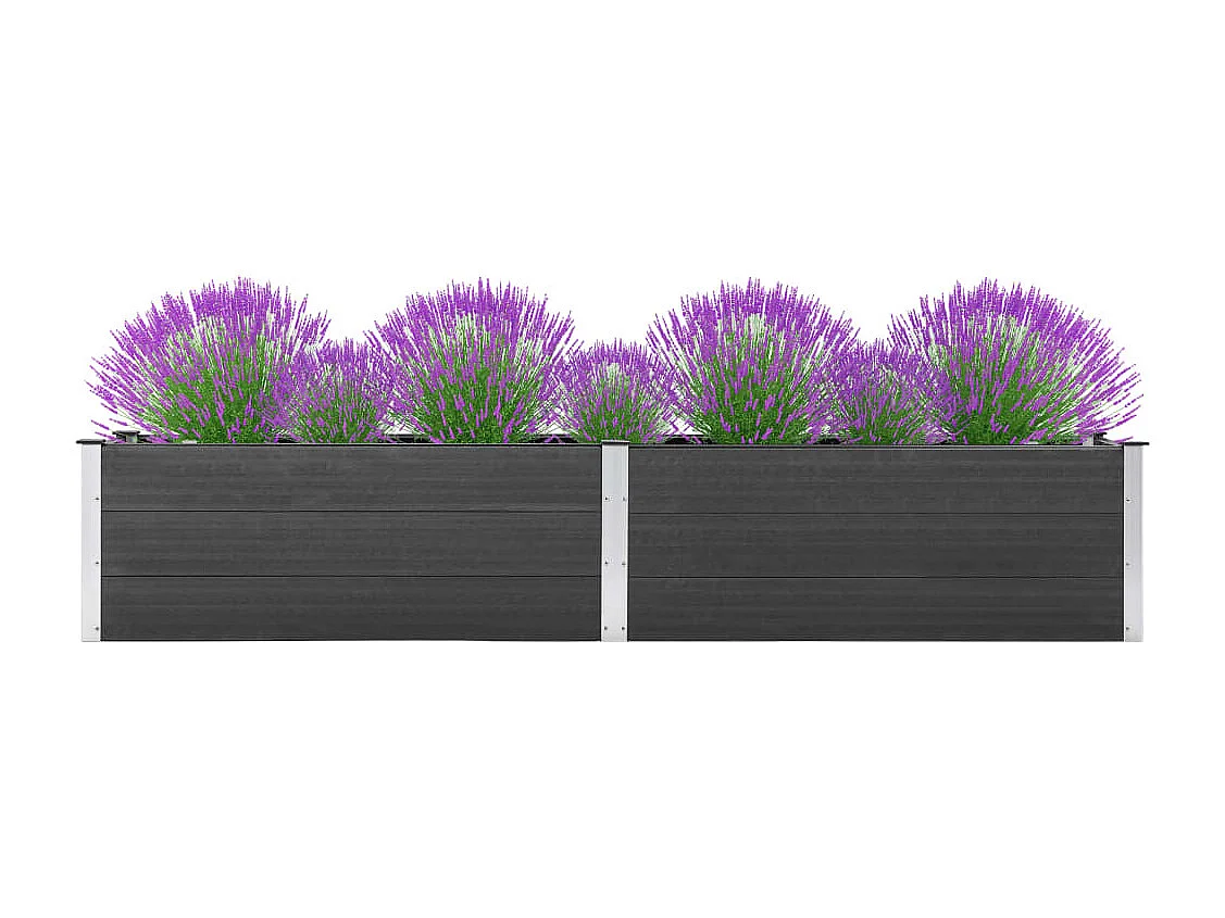 Arriate elevado de jardín WPC gris 200x50x54 cm ES774222