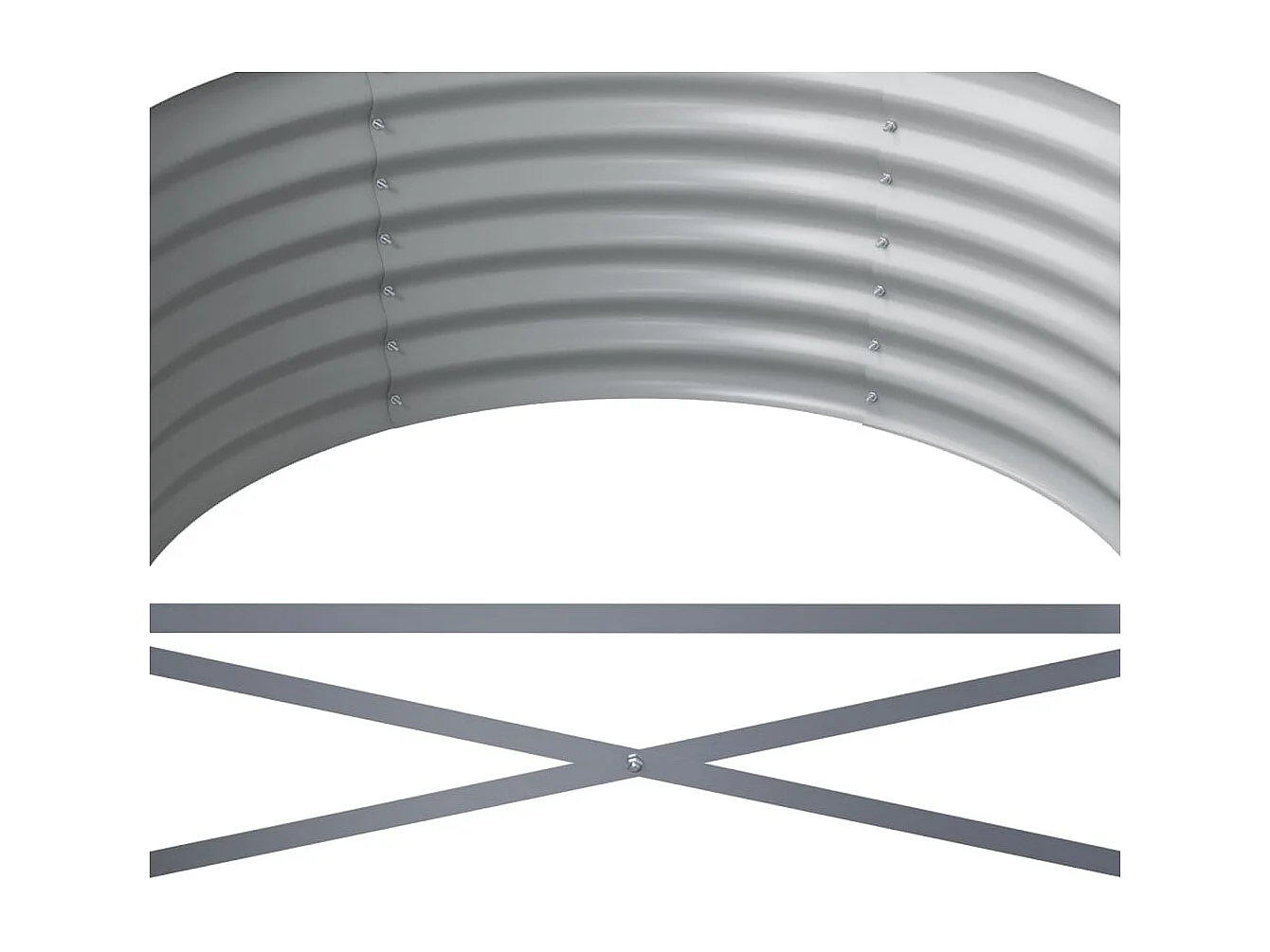 Jardinera arriate acero recubrimiento polvo gris 620x80x36 cm ES756952