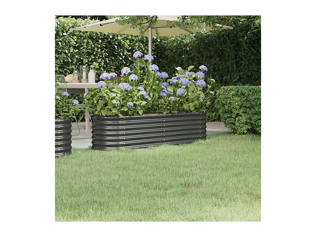 Lit surélevé de jardin Acier enduit de poudre Anthracite FR35461