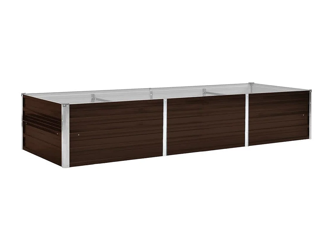 Arriate de acero galvanizado marrón 240x80x45 cm ES538843