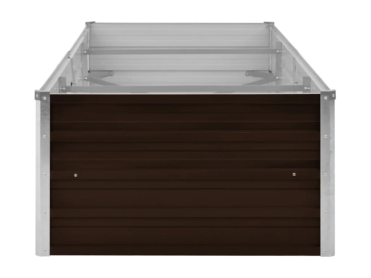 Arriate de acero galvanizado marrón 240x80x45 cm ES538843