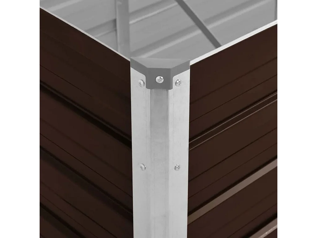 Canteiro elevado de jardim aço galvanizado 240x80x45cm castanho PT794038