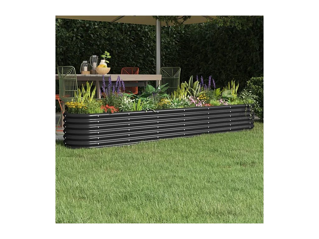 Lit surélevé de jardin Acier enduit de poudre Anthracite FR18031