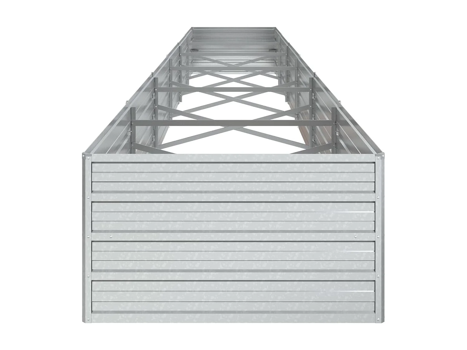 Arriate de acero galvanizado plateado 600x80x45 cm ES977985