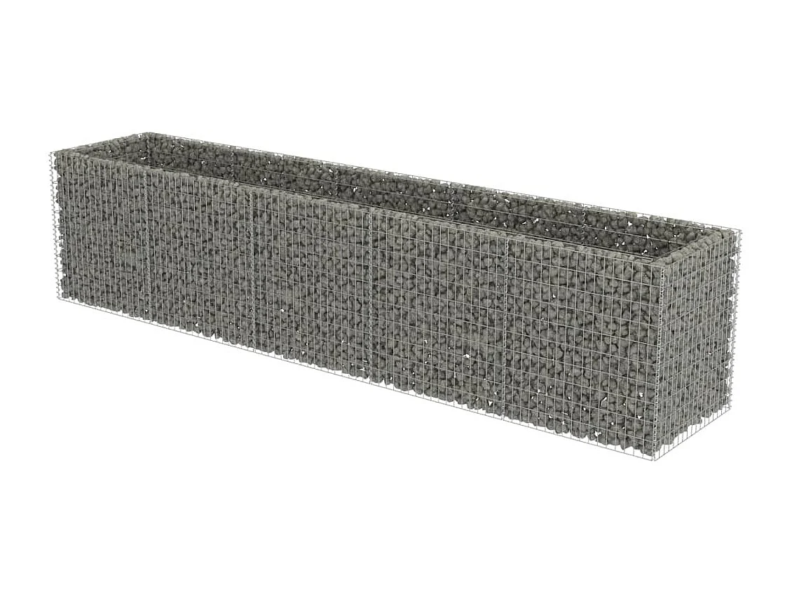 Lit surélevé à gabion Acier galvanisé 450x90x100 cm FR61521