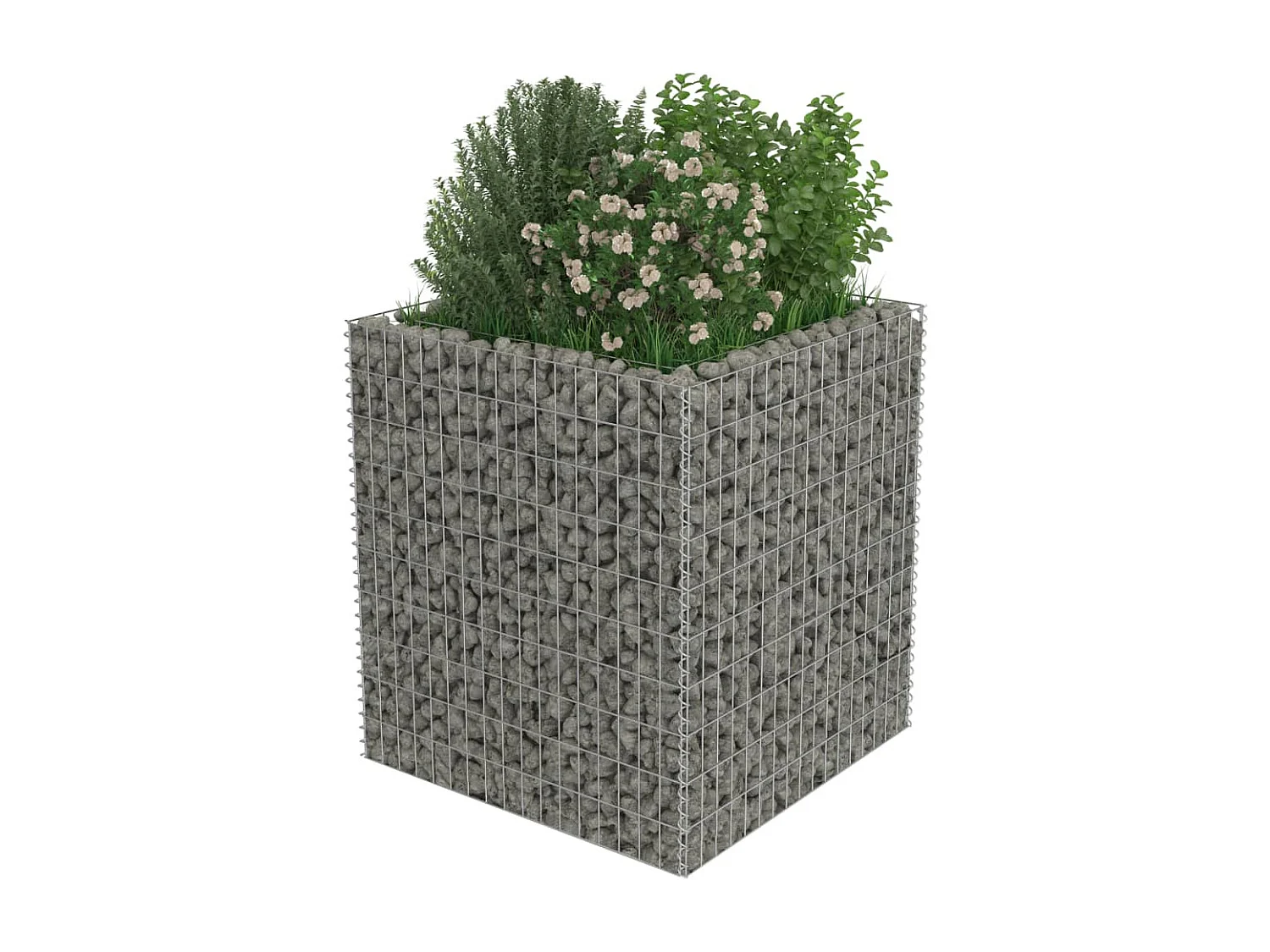 Lit surélevé à gabion Acier galvanisé 90x90x100 cm FR43140