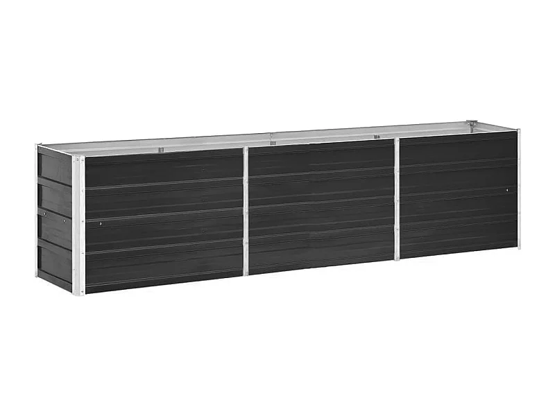 Arriate de acero galvanizado gris antracita 240x40x45 cm ES437570