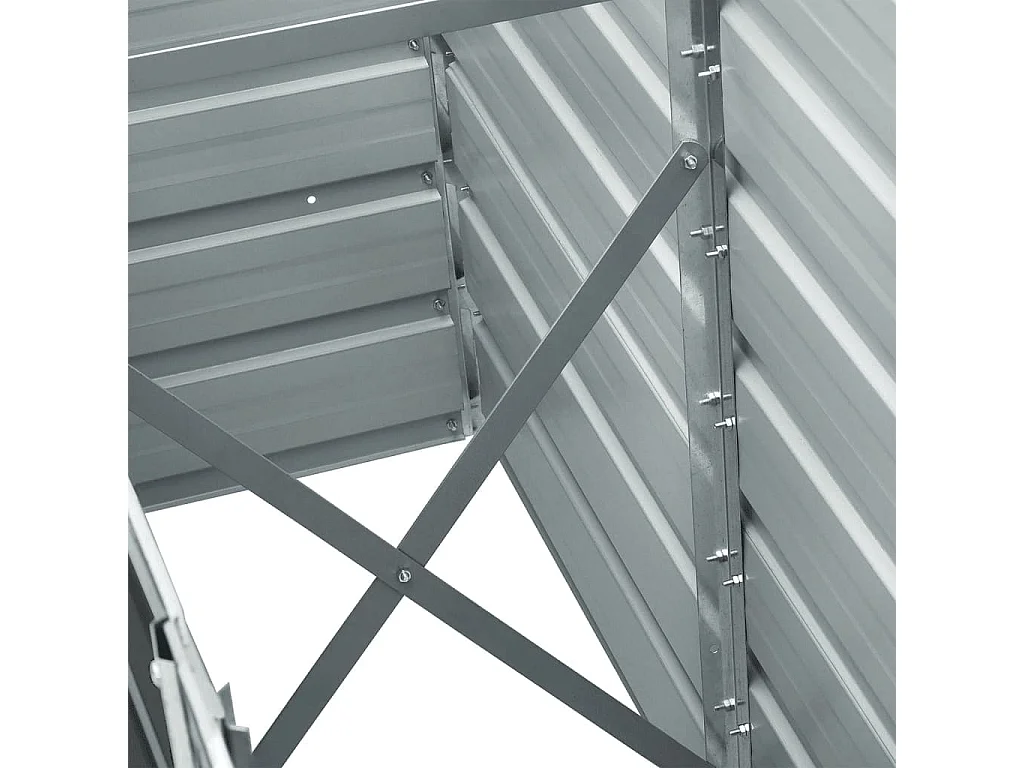 Arriate de acero galvanizado gris antracita 240x40x45 cm ES437570