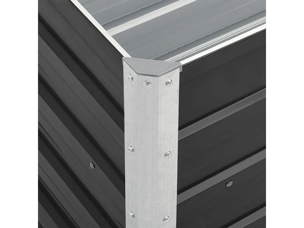 Arriate de acero galvanizado gris antracita 240x40x45 cm ES437570