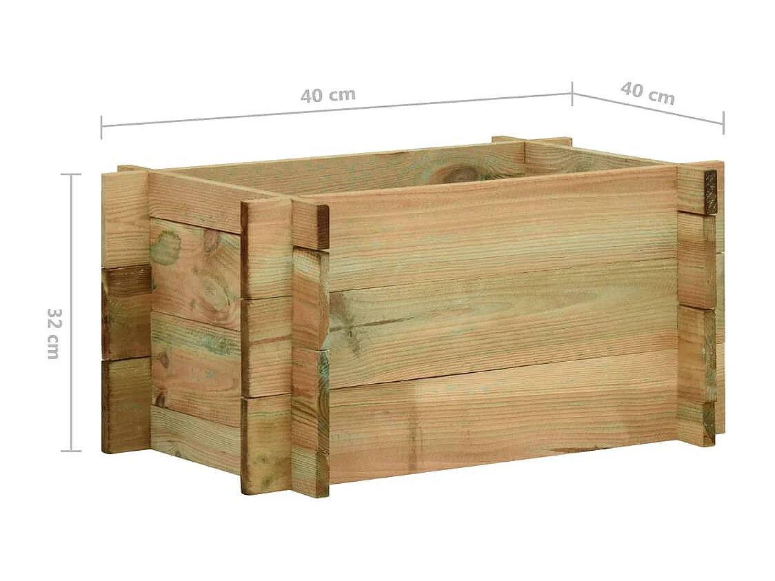 Jardinera de verduras madera pino impregnada 40 cm ES574668
