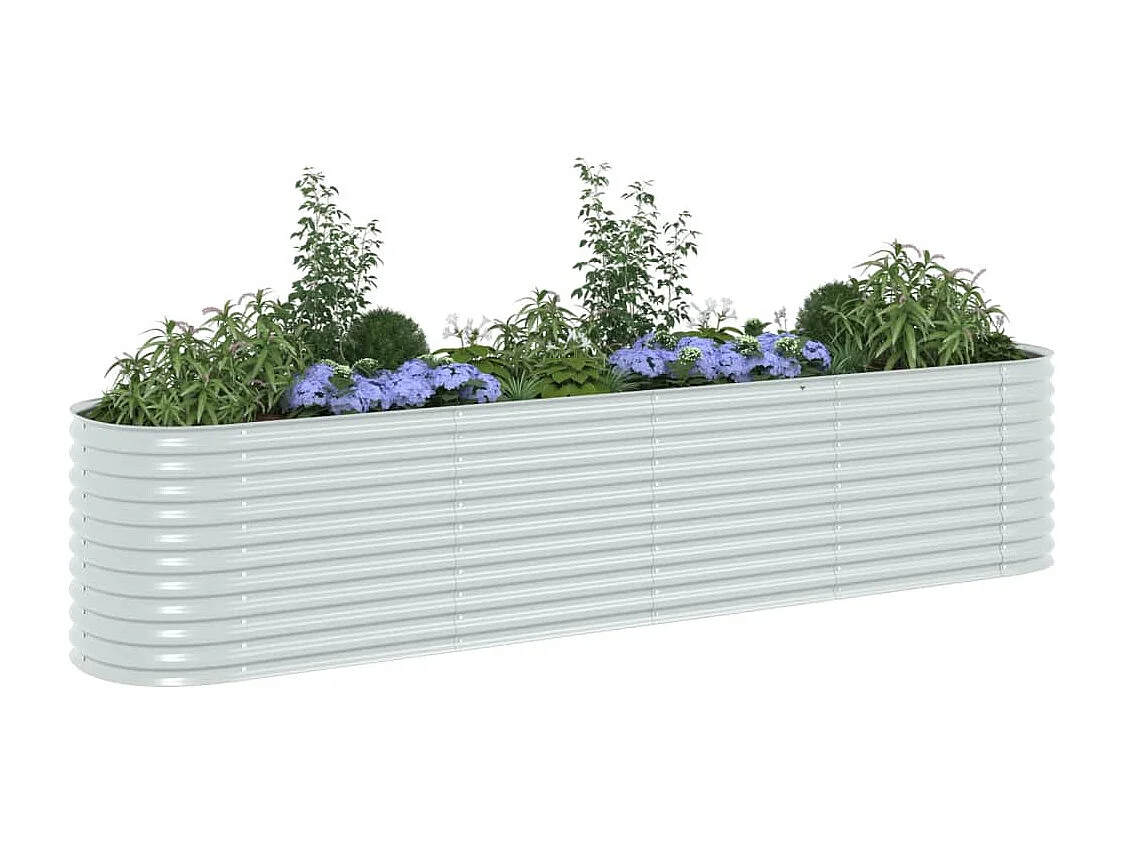 Lit surélevé de jardin 400x80x81 cm Acier galvanisé Argenté FR50931