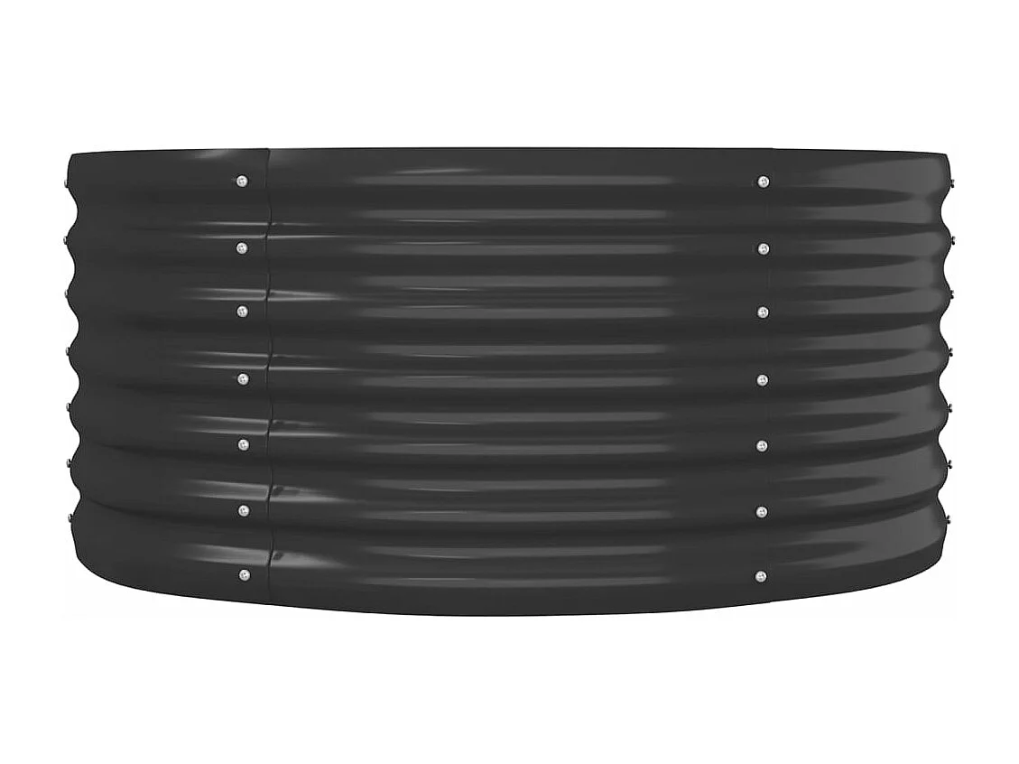 Jardinera arriate acero recubierto polvo antracita 152x80x36 cm ES497751