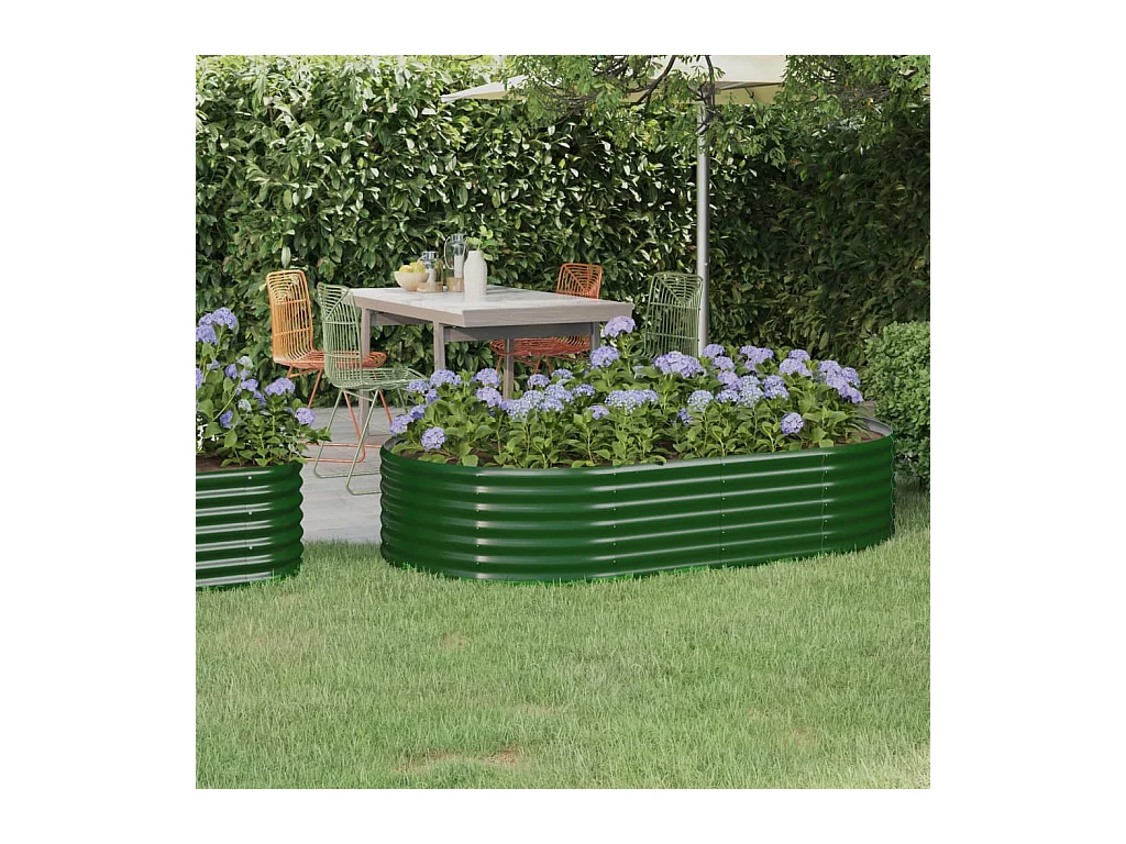 Lit surélevé de jardin Acier enduit de poudre 175x100x36cm Vert FR16585