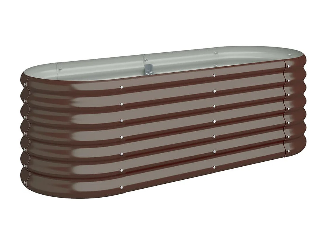 Plantenbak 114x40x36 cm gepoedercoat staal bruin BE574422