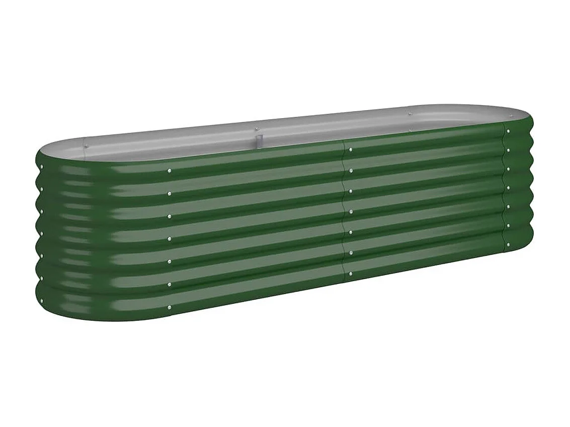 Lit surélevé de jardin Acier enduit de poudre 152x40x36 cm Vert FR24471