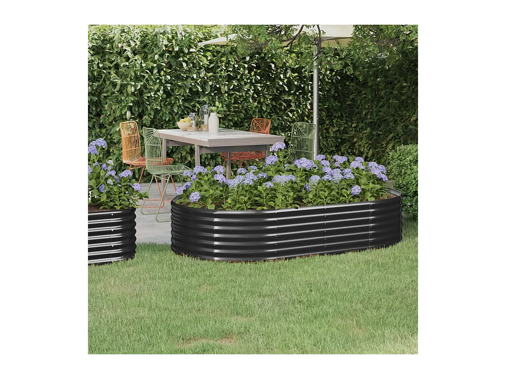 Lit surélevé de jardin Acier enduit de poudre Anthracite FR39777