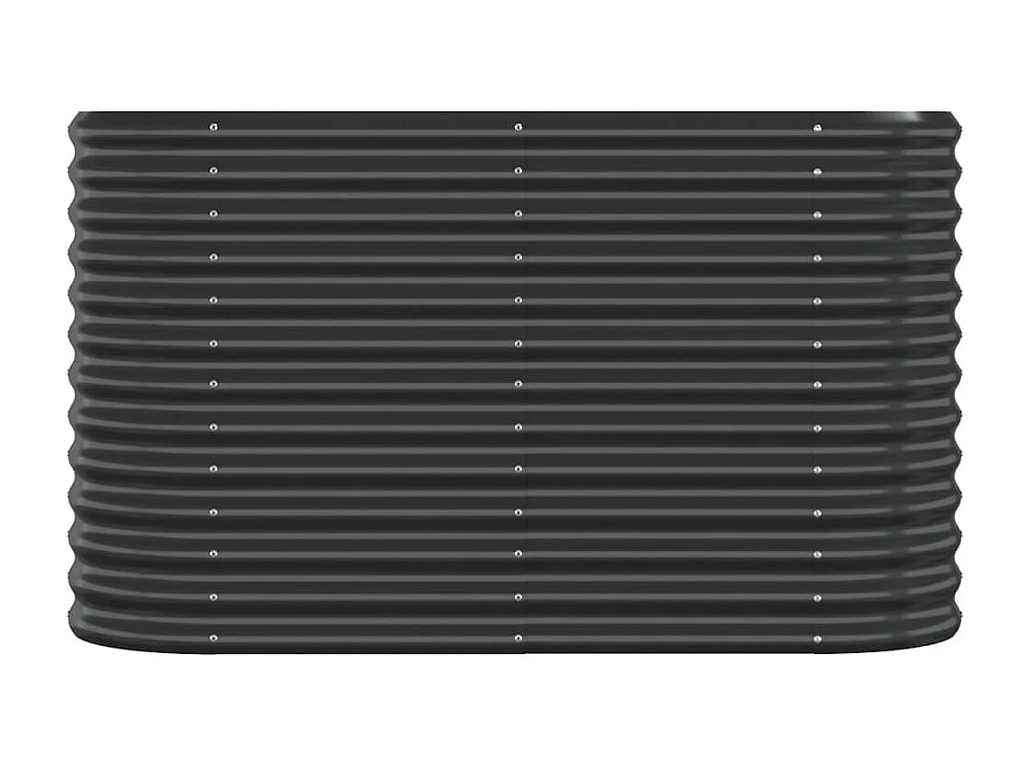 Canteiro elevado jardim 114x40x68 aço revestido a pó antracite PT821680