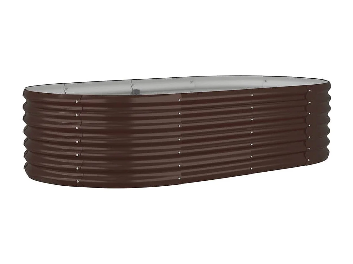 Lit surélevé de jardin Acier enduit de poudre marron FR62348