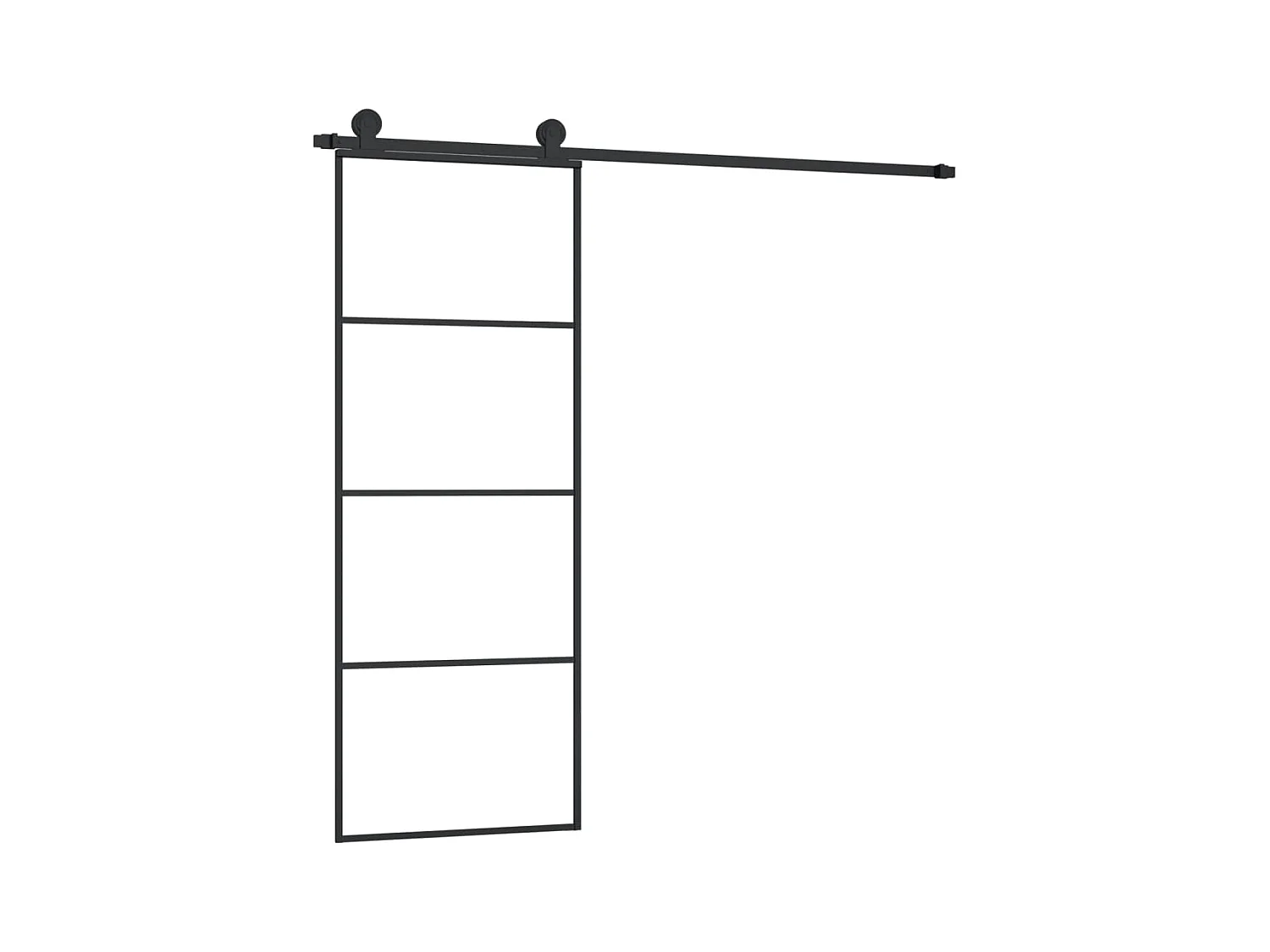 Porte coulissante avec kit de quincaillerie 76x205 cm Verre ESG FR130029