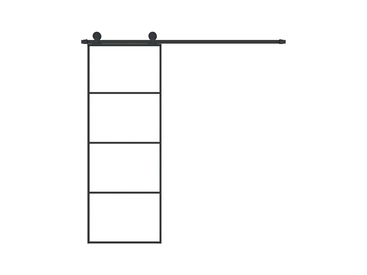 Porte coulissante avec kit de quincaillerie 76x205 cm Verre ESG FR130029