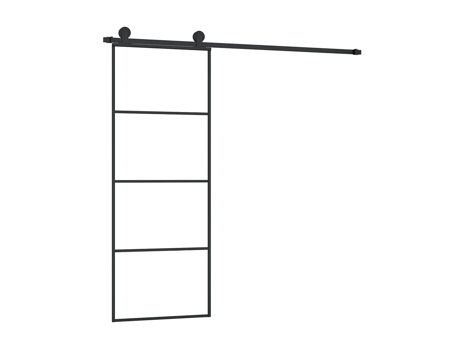 Porte coulissante avec kit de quincaillerie 76x205 cm Verre ESG FR130029