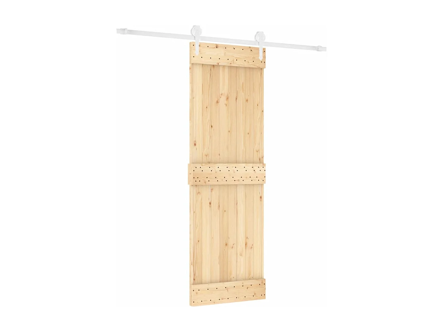 Puerta corredera con herrajes madera maciza de pino 70x210 cm ES361298
