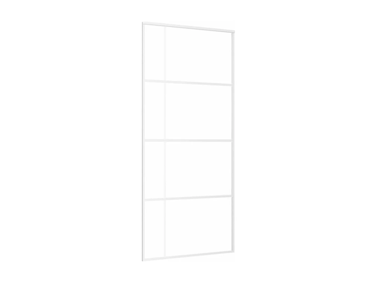 Porte coulissante Verre ESG et aluminium 90x205 cm Blanc FR563698