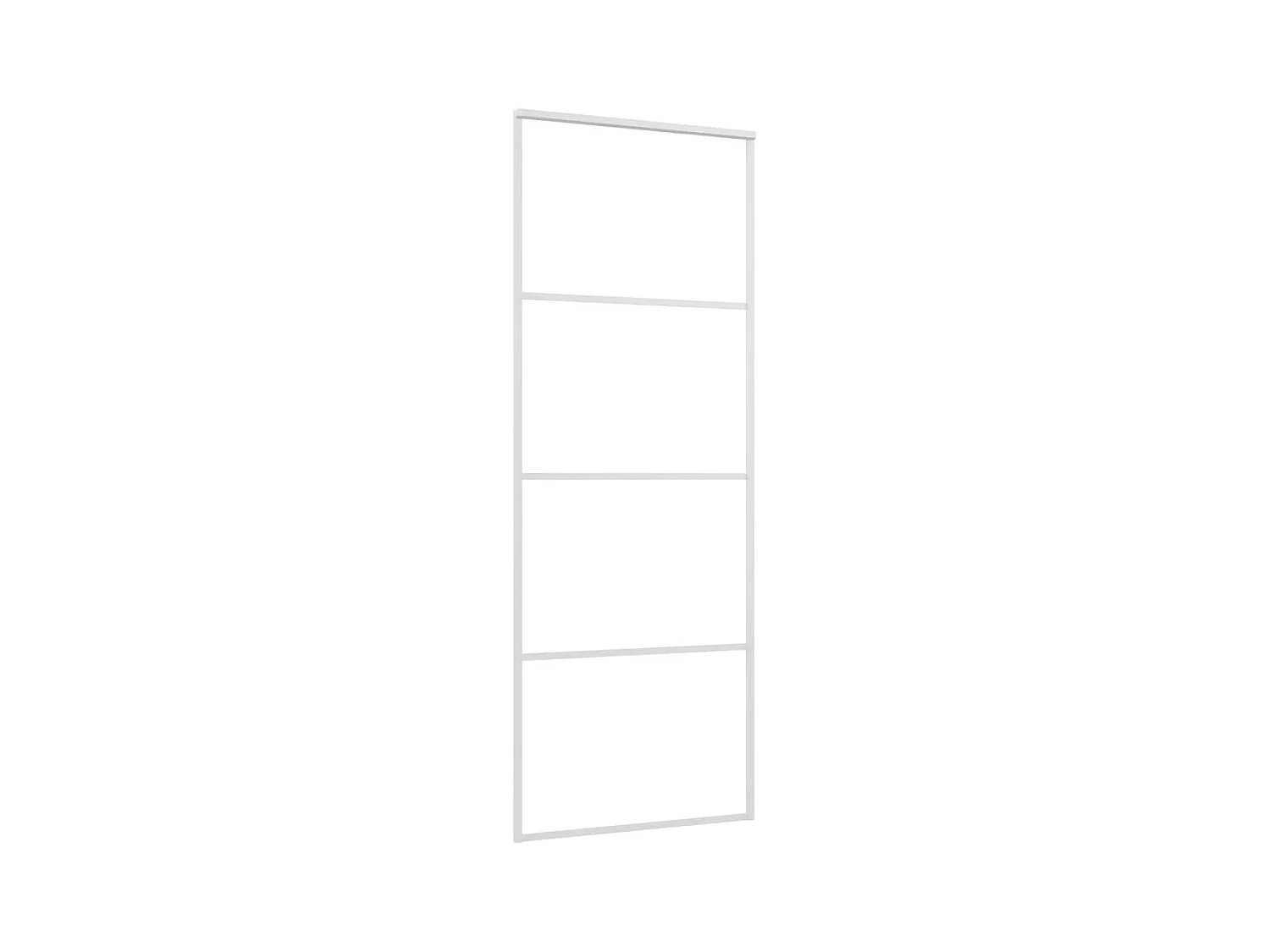 Porte coulissante Verre ESG dépoli et aluminium 76x205 cm Blanc FR175472
