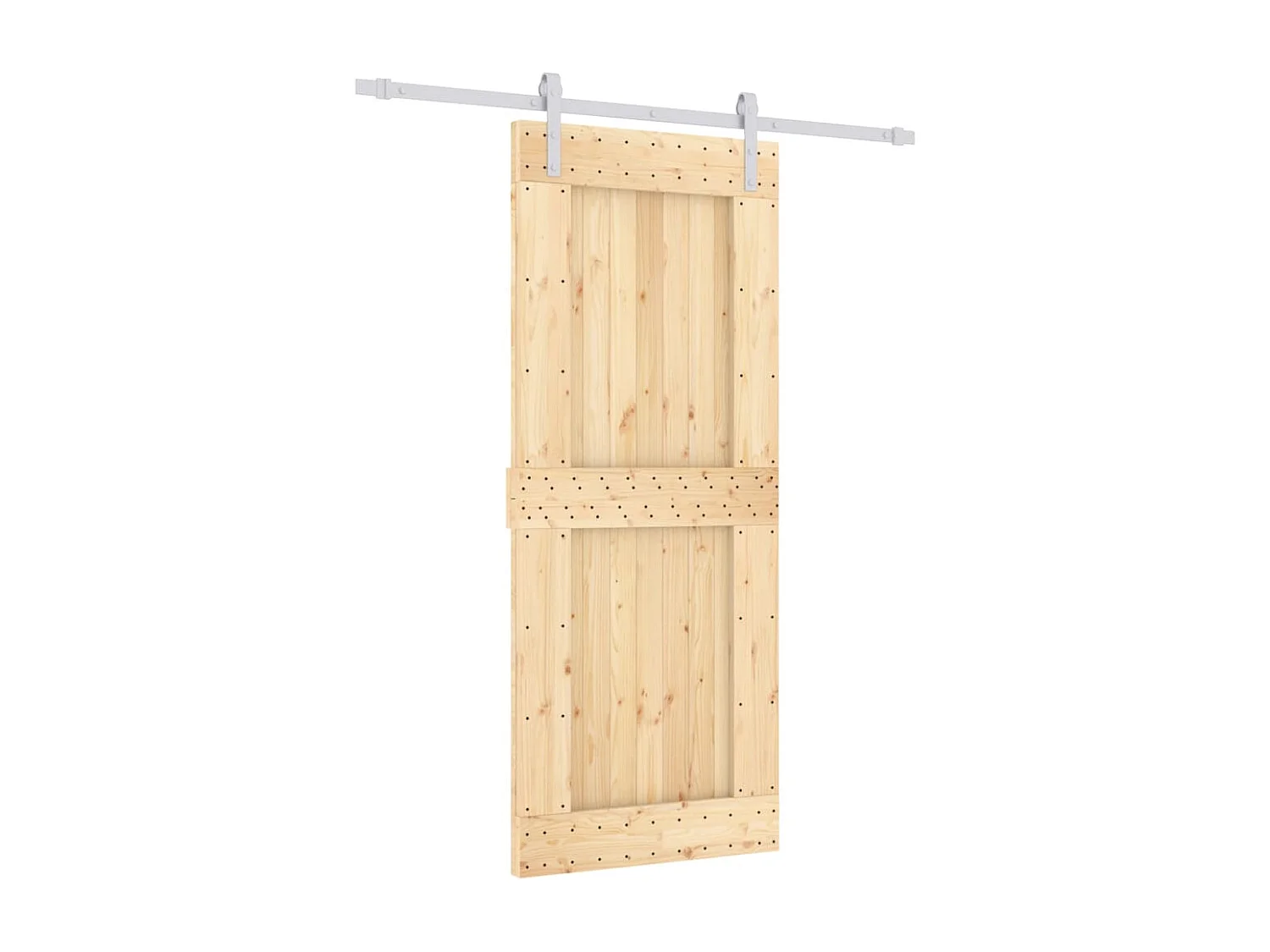 Puerta corredera con herrajes madera maciza de pino 85x210 cm ES724776
