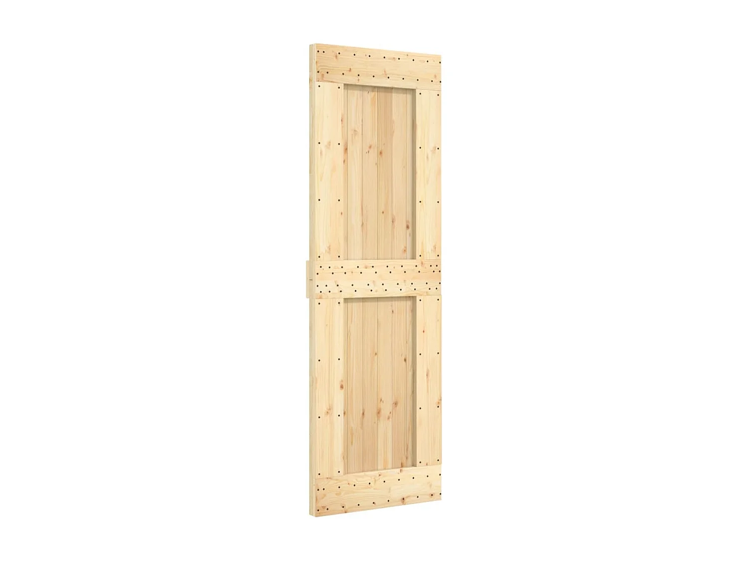 Porta de correr com ferragens 70x210 cm madeira de pinho maciça PT314883